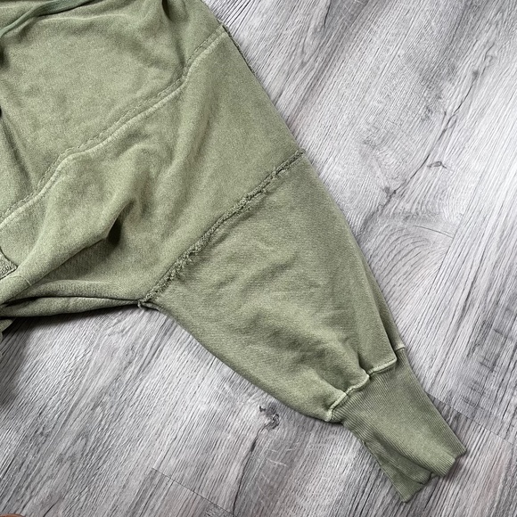 We The Free Camden Oversized Zip-Up Hoodie XS Olive Green EUC - Picture 8 of 12